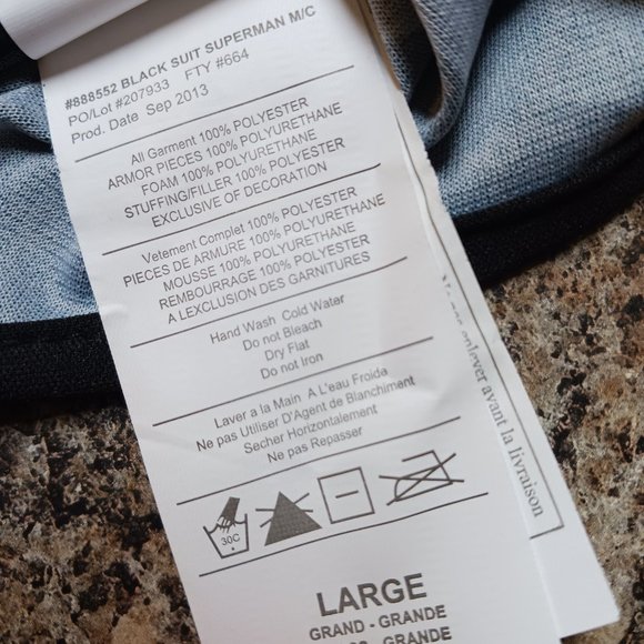 Mens Two Piece 2013 Superman Man of Steel Halloween Costume Size L - Picture 10 of 16